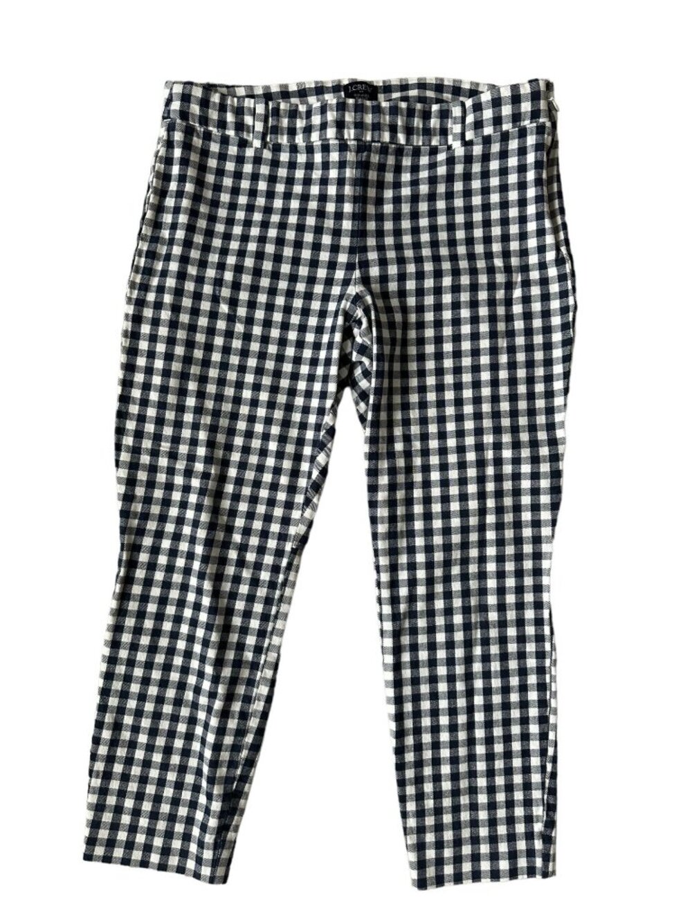 J CREW Blue White Gingham Plaid Ankle Pants Size 6
